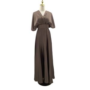 AW BRIDAL SZ 2 XS falcon brown Salome convertible wedding party maxi dress B148